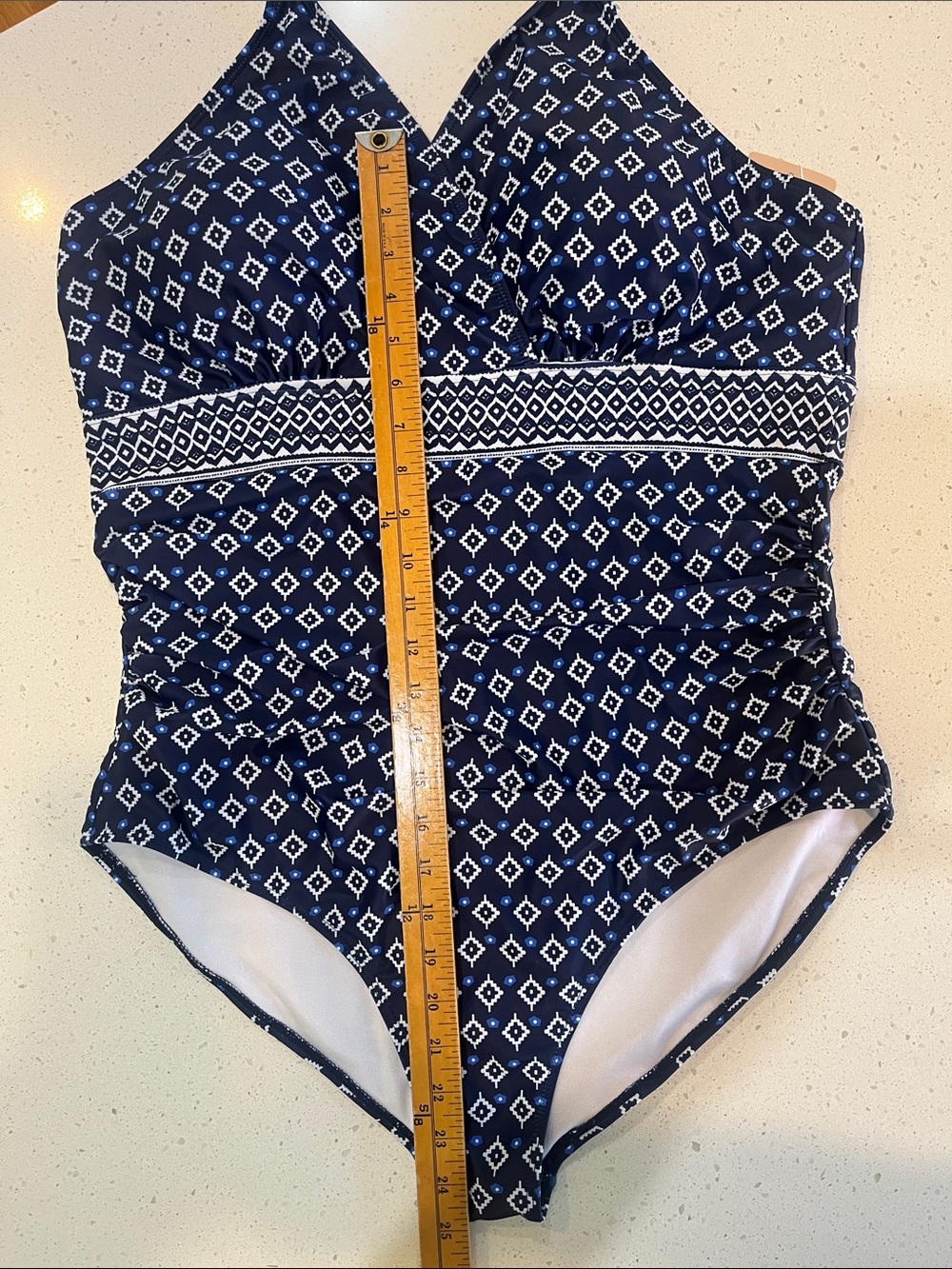 Girls' Navy Geo One-Piece by Swimsuit - Picture 3 of 9
